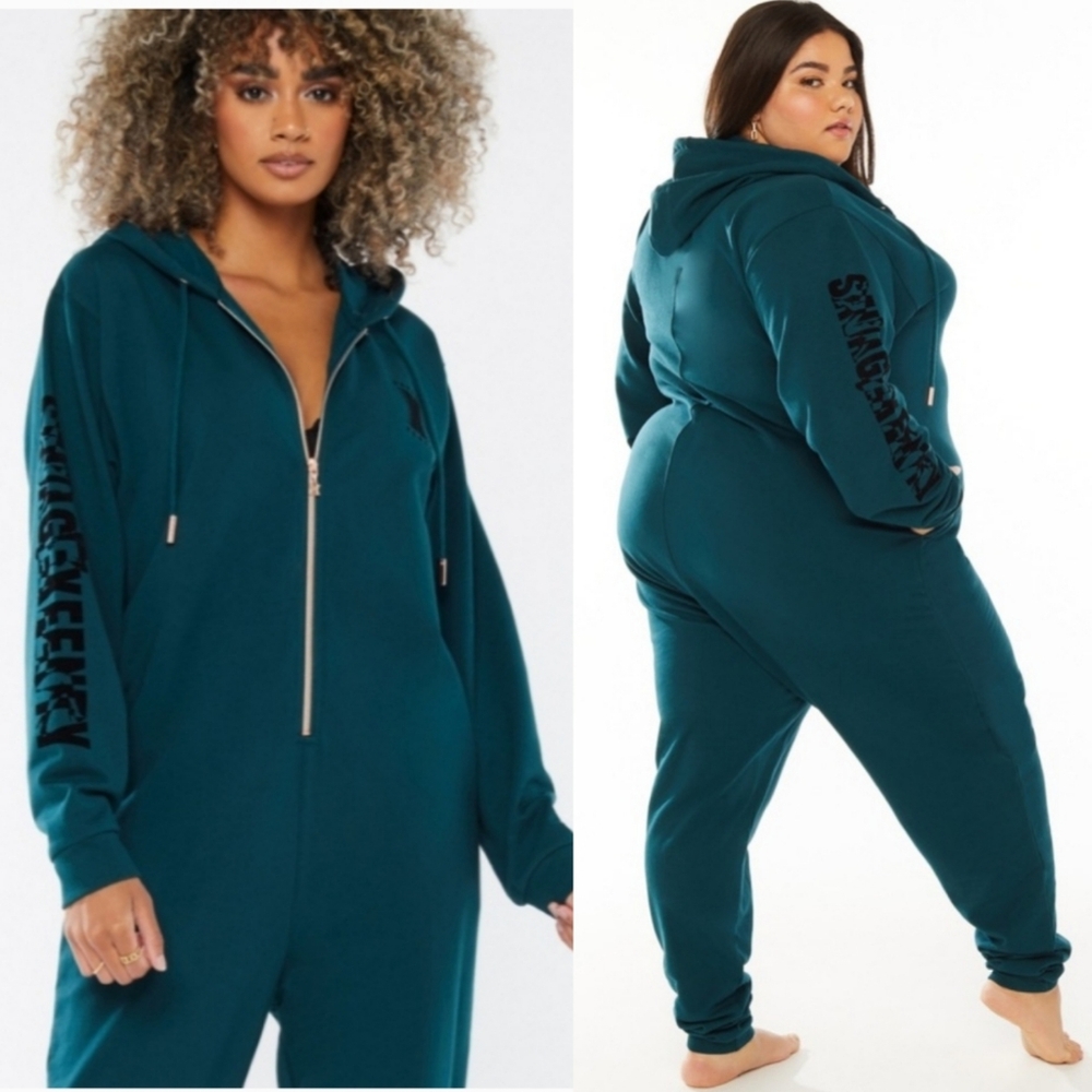 Savage X Fenty forever showgirl hooded jumpsuit